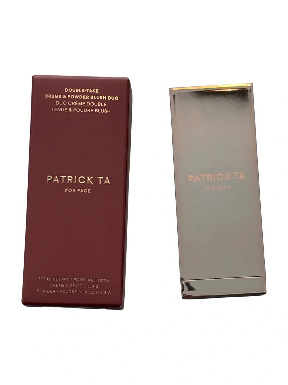 Patrick Ta NIB Double Take Crême and Powder Blush Duo Mini She Left Me On Red - Picture 2 of 8